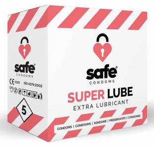Safe Super Lube Extra Lubricant Condooms 5ST
