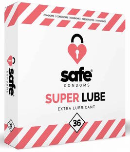 Safe Super Lube Extra Lubricant Condooms 36ST