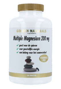 Golden Naturals Multiple Magnesium 200mg Tabletten 180TB  Golden Naturals Multiple Magnesium 200mg Tabletten 180TB