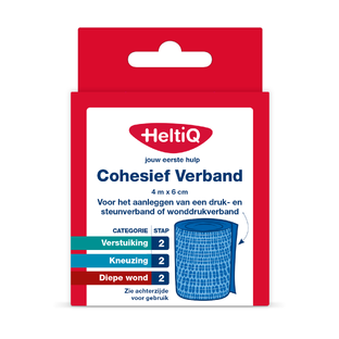HeltiQ Cohesief Verband 4mx6cm 1ST HeltiQ Cohesief Verband 4mx6cm 1ST