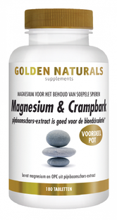 Golden Naturals Magnesium & Crampbark Tabletten 180TB Golden Naturals Magnesium & Crampbark Tabletten 180TB