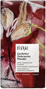 Vivani Chocolade Puur Amandelen, Caramel & Peperkoek kruiden 80GR Vivani Chocolade Puur Amandelen, Caramel & Peperkoek kruiden 80GR