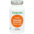VitOrtho Vitamine D3 en K2 Vegan Capsules 60VCP VitOrtho Vitamine D3 en K2 Vegan Capsules 60VCP