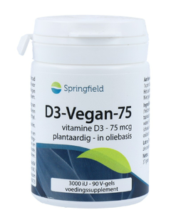 Springfield D3-Vegan 3000IU Softgels 90SG Springfield D3-Vegan 3000IU Softgels 90SG