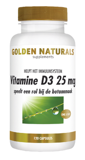 Golden Naturals Vitamine D3 25mcg Capsules 120ST Golden Naturals Vitamine D3 25mcg Capsules 120ST