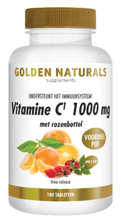 Golden Naturals Vitamine C 1000mg met rozenbottel Tabletten 180VTB