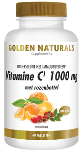 Golden Naturals Vitamine C 1000mg met rozenbottel Tabletten 60VTB Golden Naturals Vitamine C 1000mg met rozenbottel Tabletten 60VTB