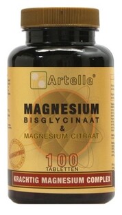 Artelle Magnesium Bisglycinaat & Citraat Tabletten 100TB Artelle Magnesium Bisglycinaat & Citraat Tabletten 100TB