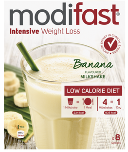 De Online Drogist Modifast Intensive Weight Loss Milkshake Banana 440GR aanbieding