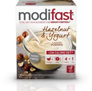 De Online Drogist Modifast Intensive Weight Loss Pudding Hazelnut & Yogurt 416GR aanbieding