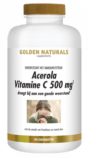 Golden Naturals Acerola Vitamine C 500mg Zuigtabletten 100TB Golden Naturals Acerola Vitamine C 500mg Zuigtabletten 100TB