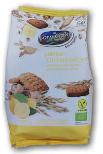 Corn Crake Gember Citroen Koekjes 150GR Corn Crake Gember Citroen Koekjes 150GR