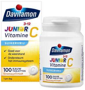 Davitamon Junior 3-12 Vitamine C Kauwtabletten Sinaasappel 100KTB