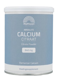 Mattisson HealthStyle Calcium Citraat Poeder 125GR Mattisson HealthStyle Calcium Citraat Poeder 125GR