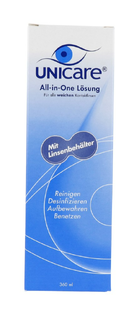 Unicare Alles-in-één Vloeistof Zachte Contactlenzen + Lenzenhouder 360ML 