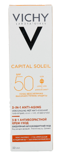 De Online Drogist Vichy Capital Soleil Anti-Age 3-in-1 Zonnebrand SPF50 50ML aanbieding