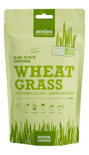 Purasana Wheat Grass Vegan Tarwegrassap Poeder 200GR Purasana Wheat Grass Vegan Tarwegrassap Poeder 200GR