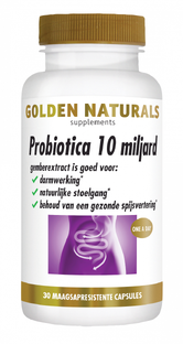 Golden Naturals Probiotica 10 Miljard Capsules 30VCP Golden Naturals Probiotica 10 Miljard Capsules 30VCP