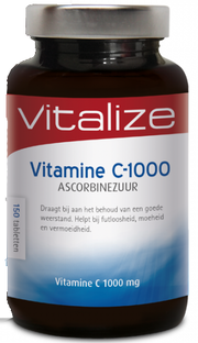 Vitalize Vitamine C-1000 Ascorbinezuur Tabletten 150TB Vitalize Vitamine C-1000 Ascorbinezuur Tabletten 150TB