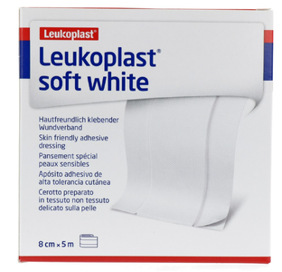 Leukoplast Soft White Wondpleister 5m x 8cm 1ST  Leukoplast Soft White Wondpleister 5m x 8cm 1ST
