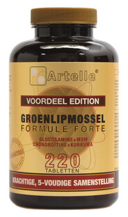 Artelle Groenlipmossel Formule Forte Tabletten 220TB Artelle Groenlipmossel Formule Forte Tabletten 220TB