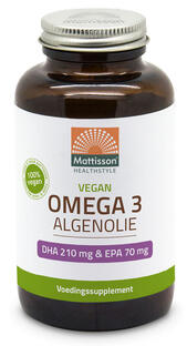 Mattisson HealthStyle Vegan Omega 3 Algenolie DHA 210mg & EPA 70mg Capsules 120VCP