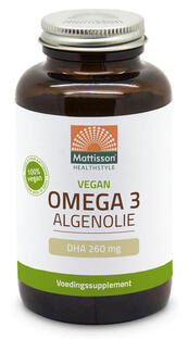 Mattisson HealthStyle Vegan Omega 3 Algenolie DHA 260mg Capsules 120VCP