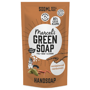 Marcels Green Soap Handzeep Sandelhout & Kardemom Navulling 500ML Marcels Green Soap Handzeep Sandelhout & Kardemom Navulling 500ML