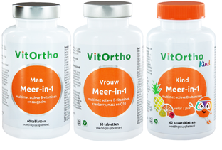VitOrtho Meer-in-1 Man, Vrouw en Kind Tabletten Combivoordeel 3ST