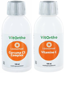 VitOrtho Liposomaal Curcuma C3 Complex + Vitamine C Combivoordeel 2x100ML