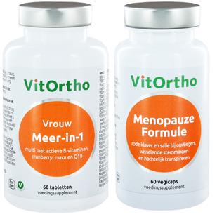 VitOrtho Meer-in-1 Vrouw Tabletten + Menopauze Formule Capsules 2ST VitOrtho Meer-in-1 Vrouw Tabletten + Menopauze Formule Capsules 2ST