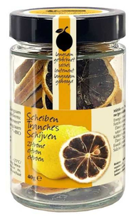 Aman Prana Gedroogde Zwarte Citroenschijfjes 40GR Aman Prana Gedroogde Zwarte Citroenschijfjes 40GR