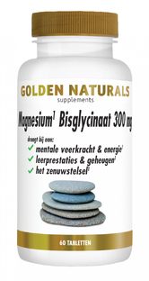 Golden Naturals Magnesium Bisglycinaat 300mg Tabletten 60TB Golden Naturals Magnesium Bisglycinaat 300mg Tabletten 60TB
