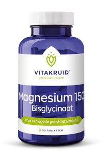 Vitakruid Magnesium 150 Bisglycinaat met 200mg L-Taurine 90TB 