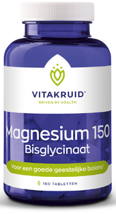 Vitakruid Magnesium 150 Bisglycinaat met 200mg L-Taurine Tabletten 180TB Vitakruid Magnesium 150 Bisglycinaat met 200mg L-Taurine Tabletten 180TB
