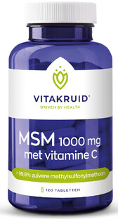 De Online Drogist Vitakruid MSM 1000mg met Vitamine C Tabletten 120TB aanbieding