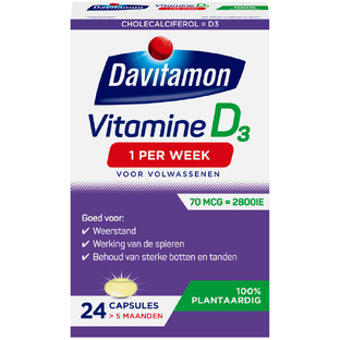 De Online Drogist Davitamon Vitamine D - 1 per week - 100% Plantaardig 24VCP aanbieding