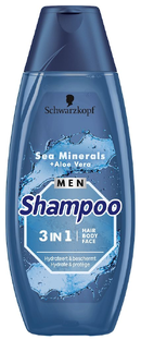Schwarzkopf Men Sea Minerals + Aloë Vera 3-in-1 Shampoo 400ML