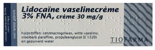 Tiofarma Lidocaïne Vaselinecrème 3% FNA 30GR