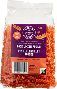 Your Organic Nature Rode Linzen Fusilli 250GR Your Organic Nature Rode Linzen Fusilli 250GR
