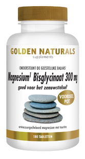 Golden Naturals Magnesium Bisglycinaat 300mg Tabletten 180TB Golden Naturals Magnesium Bisglycinaat 300mg Tabletten 180TB