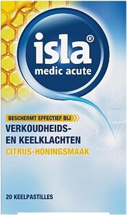Isla Medic Acute Citrus Honing Keelpastilles 20ST Isla Medic Acute Citrus Honing Keelpastilles 20ST