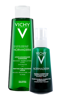 De Online Drogist Vichy Normaderm Reinigingslotion + Acne-Prone Skin Dagcrème Combi Set 2ST aanbieding
