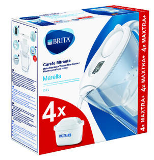 Brita Waterfilterbundel Marella Cool white + 4 MAXTRA+ filterpatronen 2,4LT