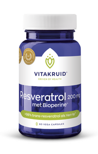 Vitakruid Resveratrol (Veri-te®) 200 mg met Bioperine® Capsules 60VCP Vitakruid Resveratrol (Veri-te®) 200 mg met Bioperine® Capsules 60VCP