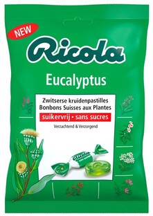 Ricola Eucalyptus Suikervrij 75GR Ricola Eucalyptus Suikervrij 75GR