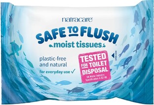 Natracare Safe to Flush Vochtig Toiletpapier 30ST  Natracare Safe to Flush Vochtig Toiletpapier 30ST