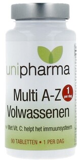 Unipharma Multi A-Z Volwassen Tabletten 90TB Unipharma Multi A-Z Volwassen Tabletten 90TB