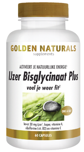 Golden Naturals Ijzer Bisglycinaat Plus Capsules 60CP