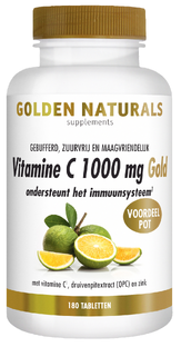 Golden Naturals Vitamine C 1000 mg Gold Tabletten 180VTB Golden Naturals Vitamine C 1000 mg Gold Tabletten 180VTB